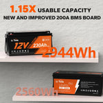 energy information (2944wh) of litime 12v 230ah lifepo4 battery