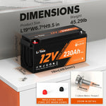 dimension and weight information of litime 230ah battery