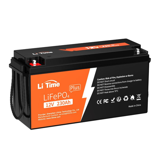 LiTime 12V 230Ah Plus LiFePO4 Battery, Built-in 200A BMS, Max 2944Wh Energy - LiTime 1600