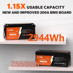 LiTime 12V 230Ah Plus LiFePO4 Battery, Built-in 200A BMS, Max 2944Wh Energy - LiTime