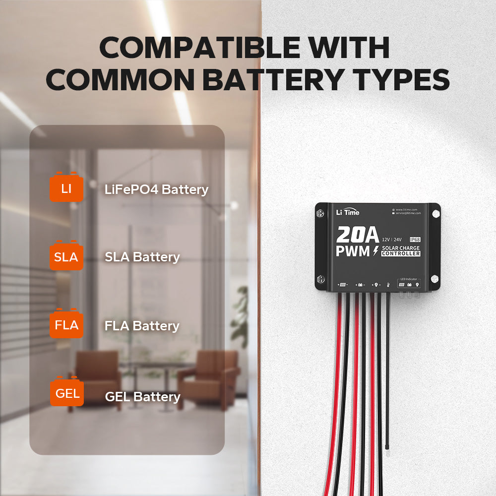 litime pwm solar charge controller for lithium and lead acid battery