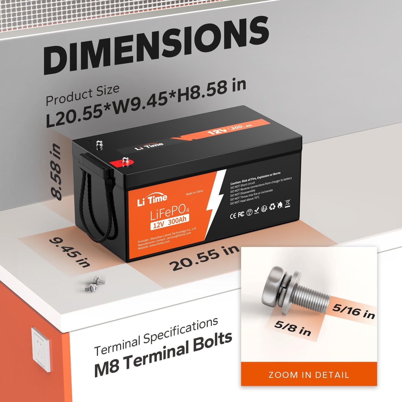 dimensions of 12V 300Ah LiFePO4 Battery