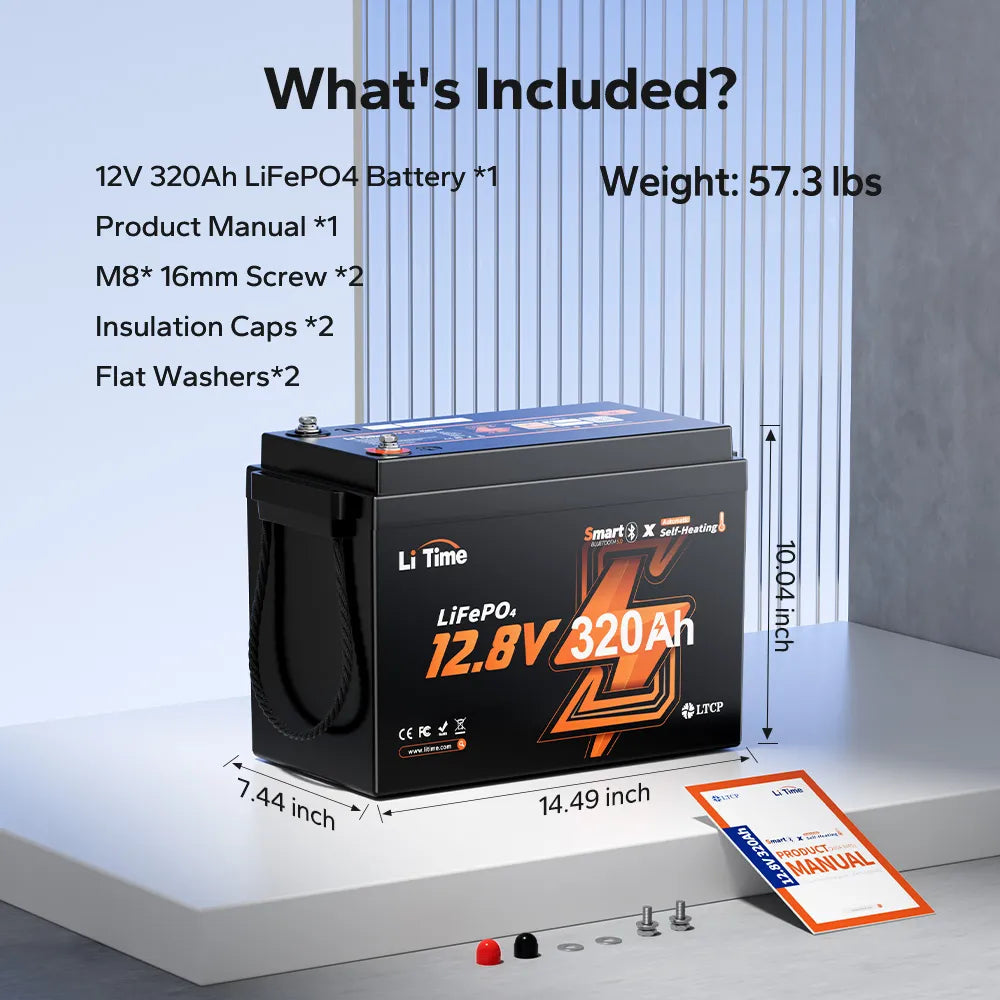Lot De 4 Cellules De Batterie LiFePO4 320Ah – 12V/24V/48V, Générique Neuve