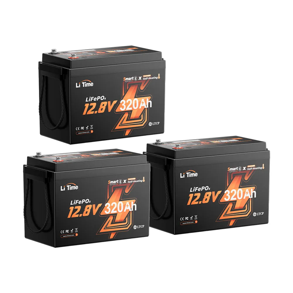 litime 12v 320ah self heating lithium battery 3 packs