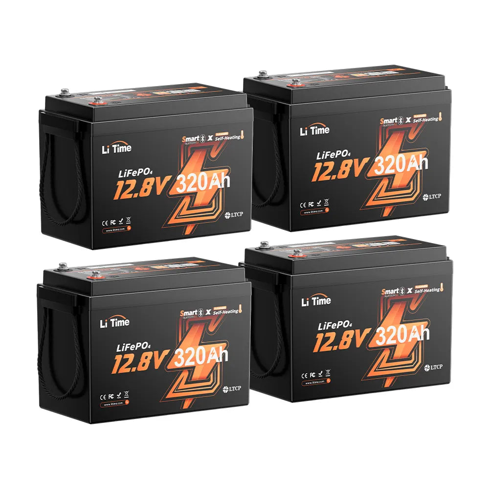 litime 12v 320ah self heating lithium battery 4 packs