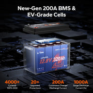 litime 12v 320ah self heating lithium battery with New-gen 200a bms and EV-Grade cells