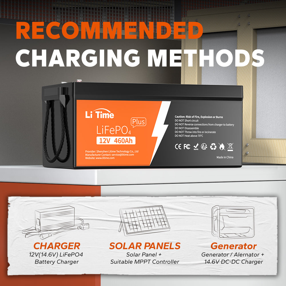 recommened charging methods of litime 12v 460ah lithium battery