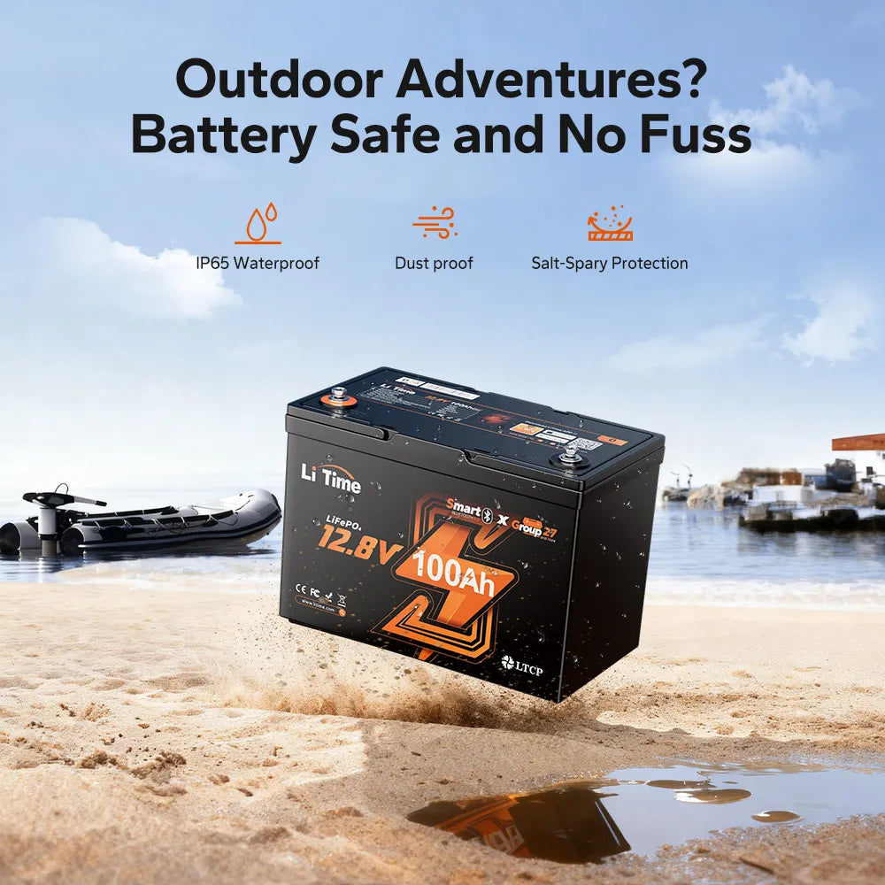 LiTime Group 27 Lithium Battery IP65 Protection Outdoor Use