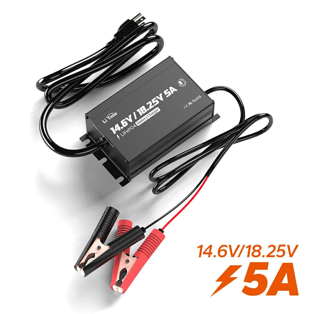 overview of litime 12v/16v 5a lithium battery charger