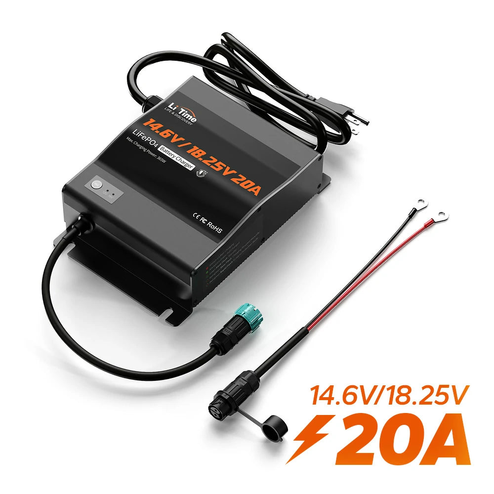 overview of litime 12v/16v 20a lifepo4 battery charger