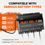 4 bank marine battery charger for lithium and agm