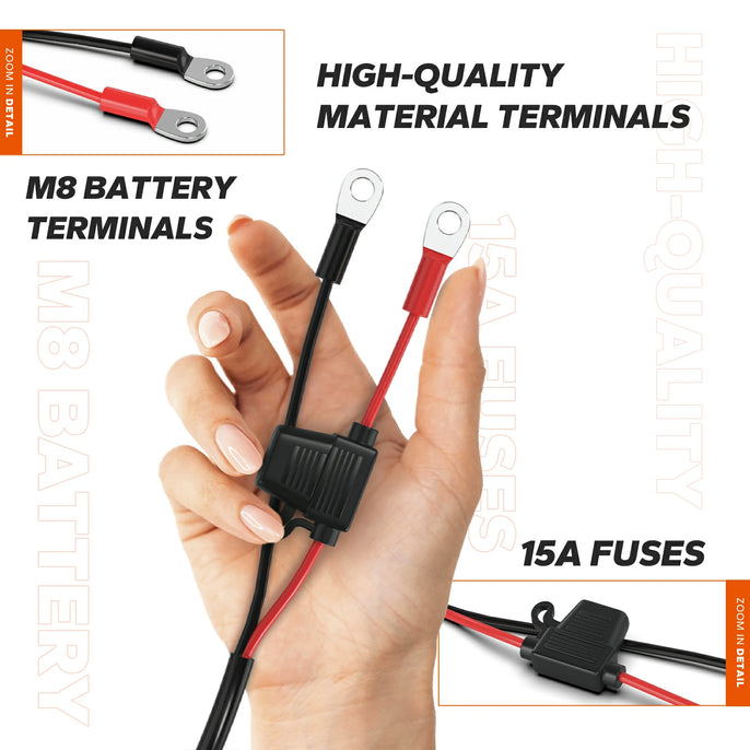 LiTime 12v lithium ion battery charger with m8 terminals
