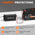 safety protections of litime 40a lithium smart charger for 12v battery
