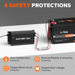 safety protections of litime 40a lithium smart charger for 12v battery