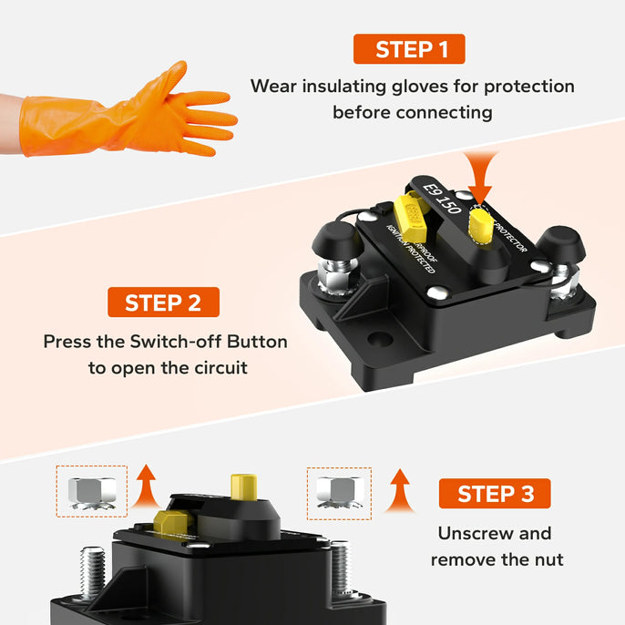 how to install LiTime 150A Circuit Breaker