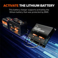 LiTime battery charger supports jump start the lithium battery that was protected by BMS