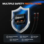 LiTime lithium battery charger include protection against over temperature, over-current protection, reverse polarity connection, output short-circuit, and output over-Voltage