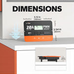 dimensions information of litime 20a pwm solar charge controller