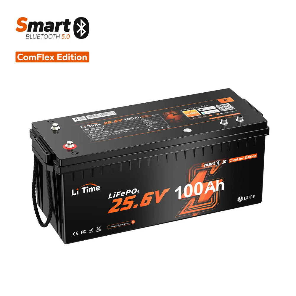 LiTime 24V 100Ah Smart LiFePO4 Battery | Seamless Victron Integration