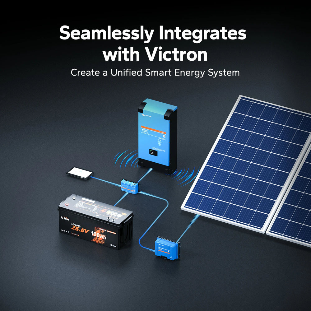 litime 24V 100Ah ComFlex battery supports seamlessly integrates with victron