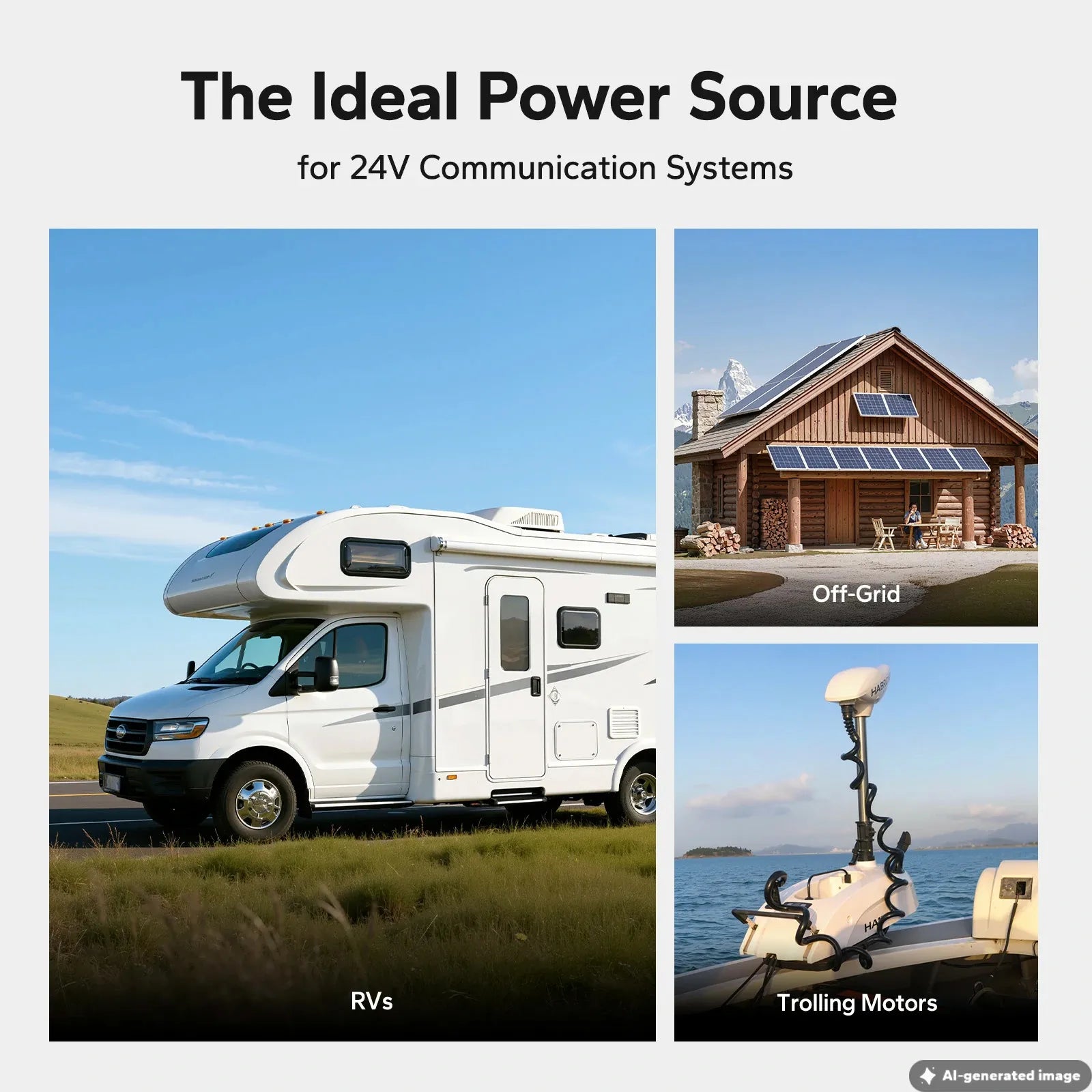 LiTime 24V 100Ah Smart ComFlex Battery with Bluetooth & Victron Comms | All-in-One Power Solution