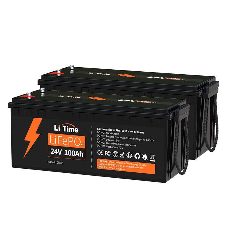 LiTime 24V 100Ah LiFePO4 Lithium Battery, Build-in 100A BMS, 2560Wh Energy 1 Pack 24V 100Ah