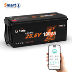 overview of litime 24 Volt 100Ah bluetooth smart LiFePO4 battery