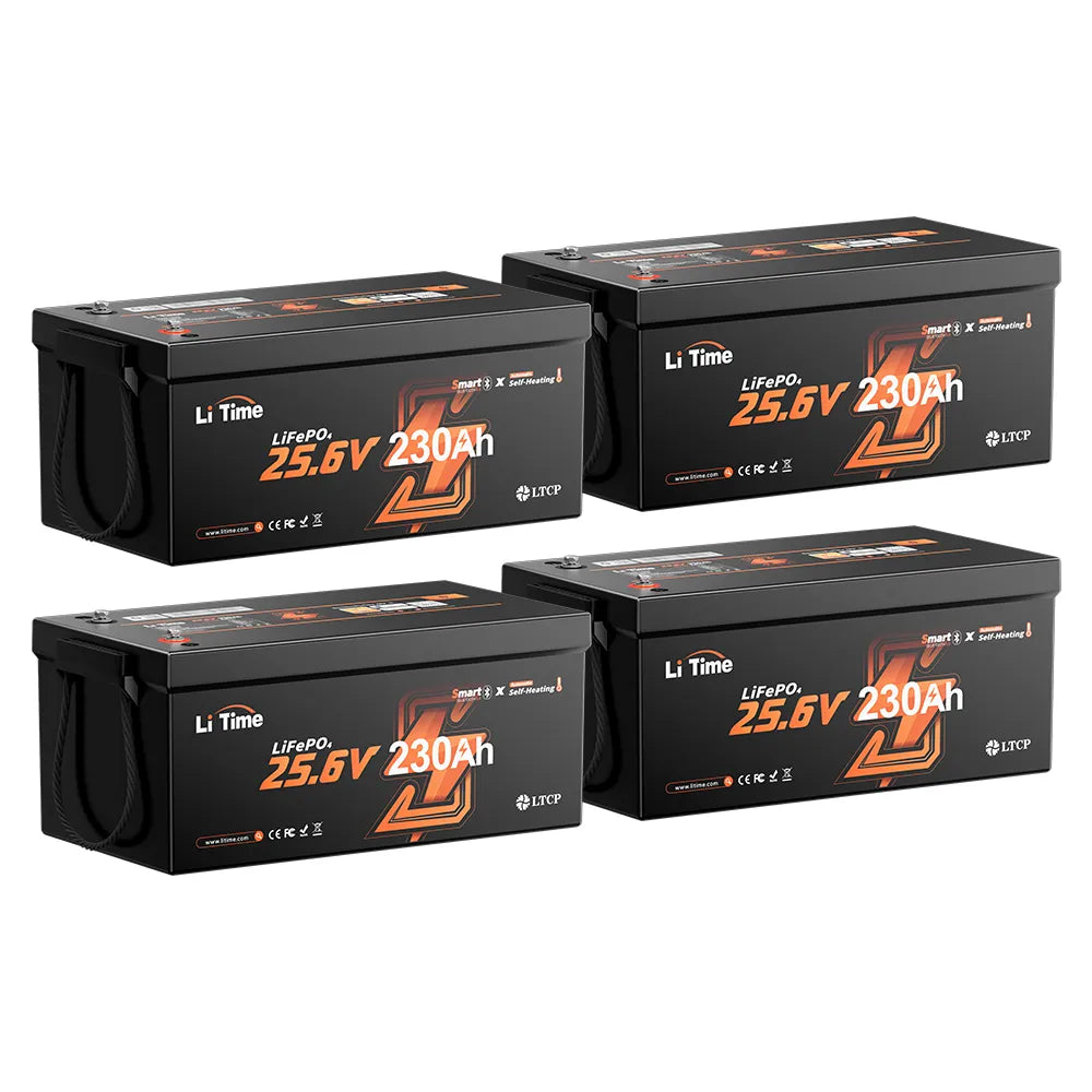 litime 24v 230ah self heating lithium battery 4 packs