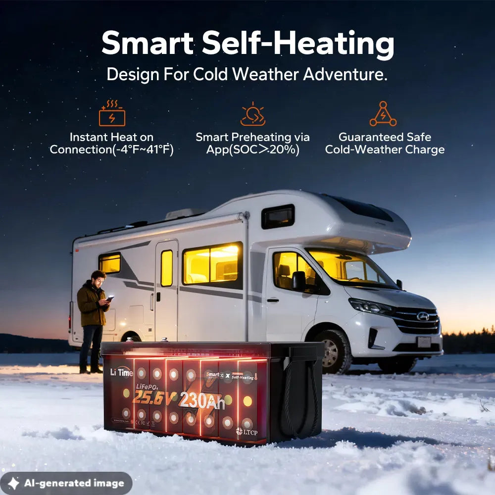 LiTime LiHeat™ Best Dual-Mode Self Heating Lithium Battery for Winter