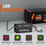 LiTime 40a Battery Charger 24 Volt with LED Indicator to monitor the charging status