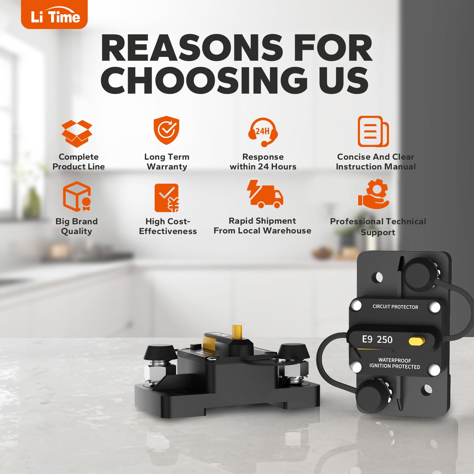 great sevice support from LiTime 12v 250a circuit breaker