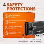 safety protection of litime 24v lifepo4 battery charger