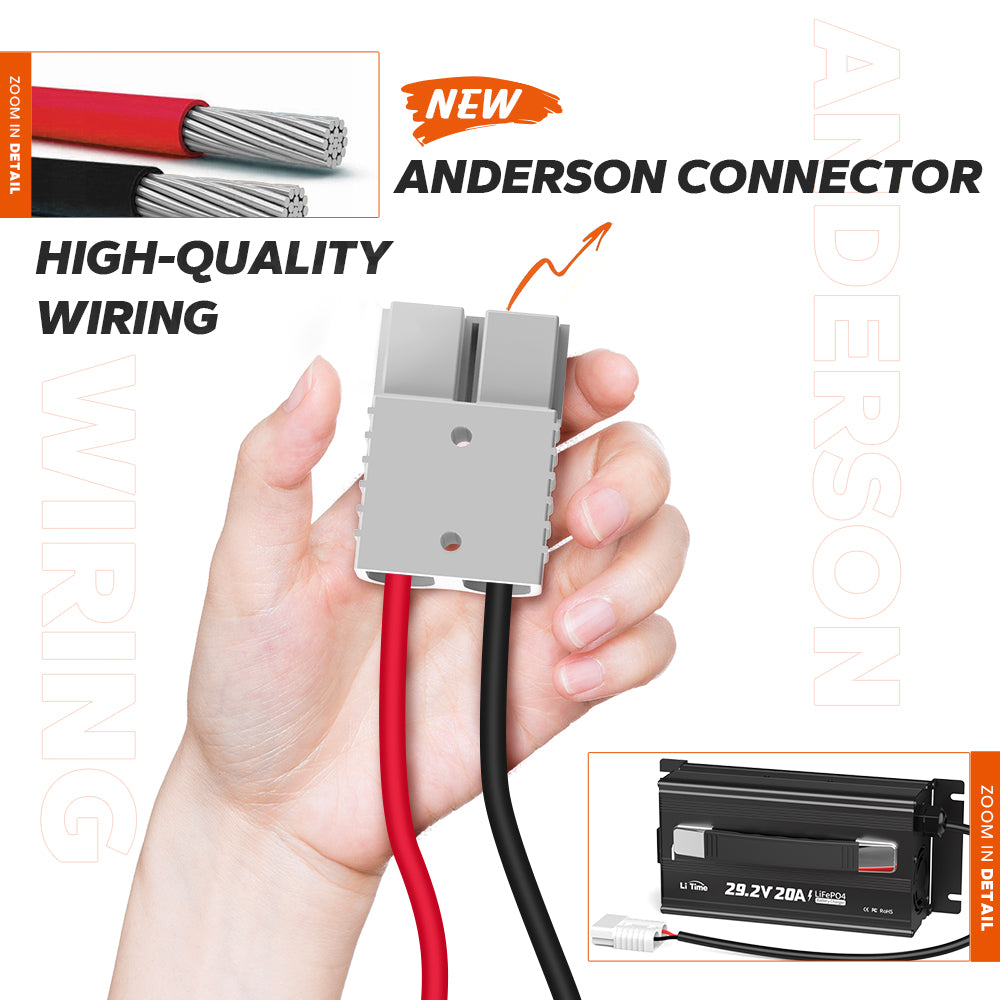 litime 24v lithium ion battery charger with anderson connection