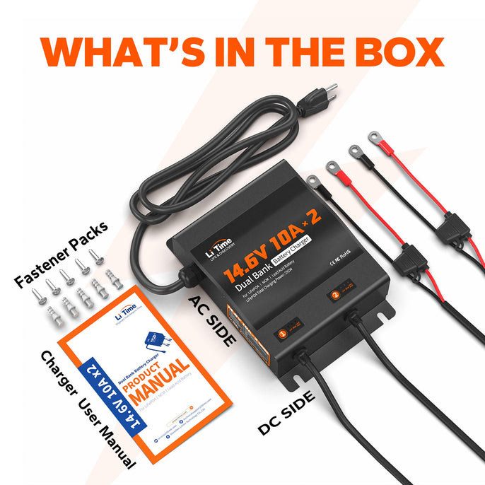 LiTime 2 Bank Battery Charger