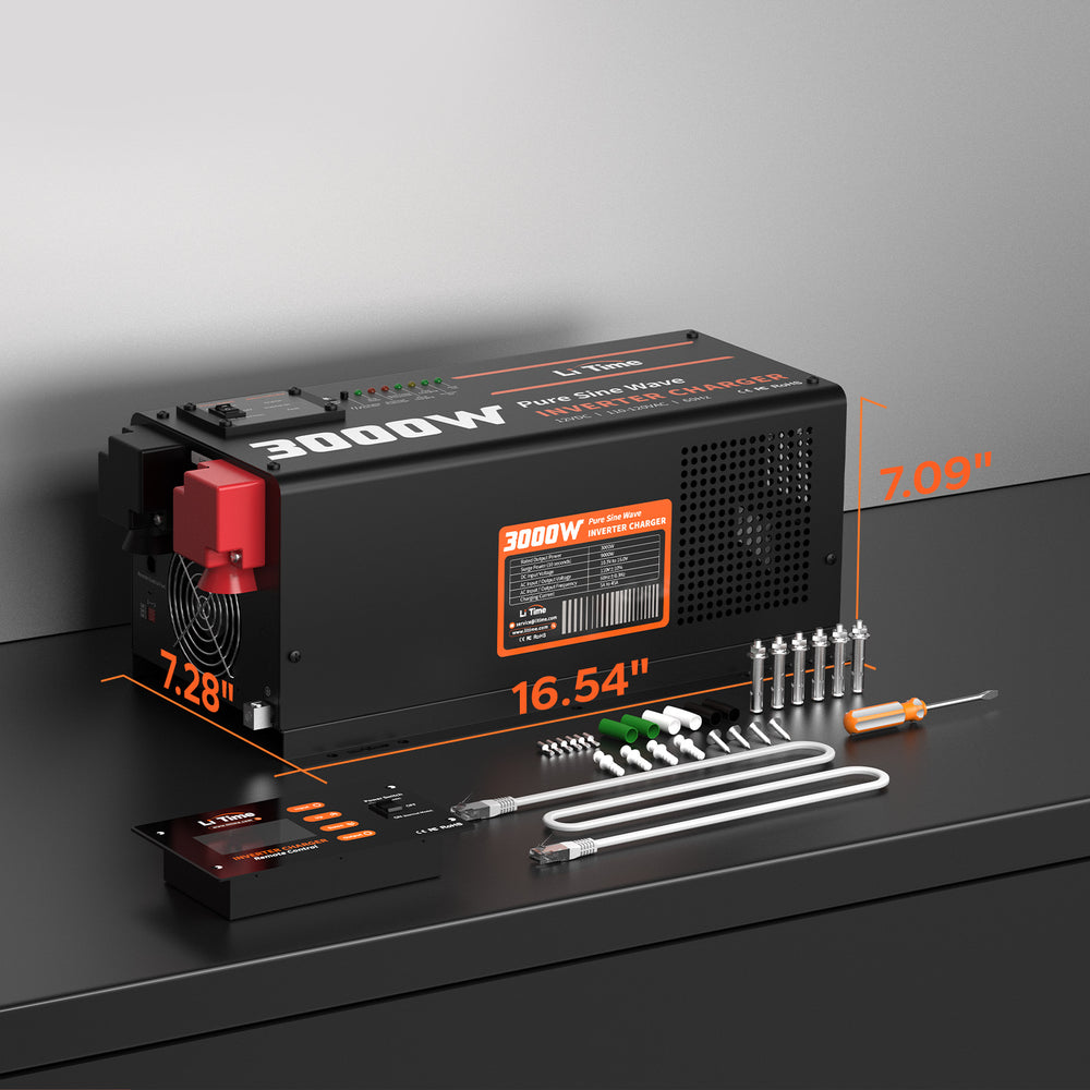dimension information of litime 3000 watt pure sine wave inverter charger
