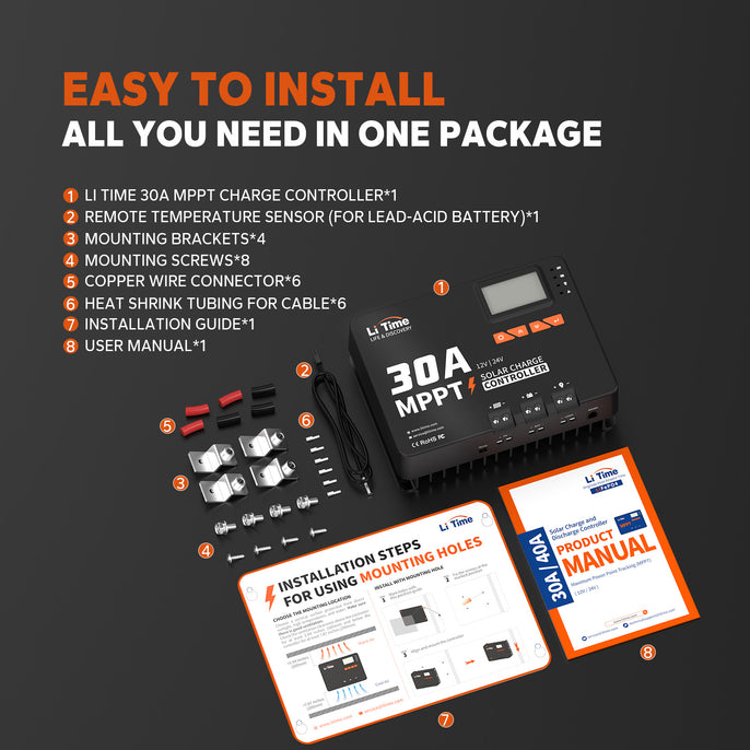 package information of litime 30a mppt solar charge controller  