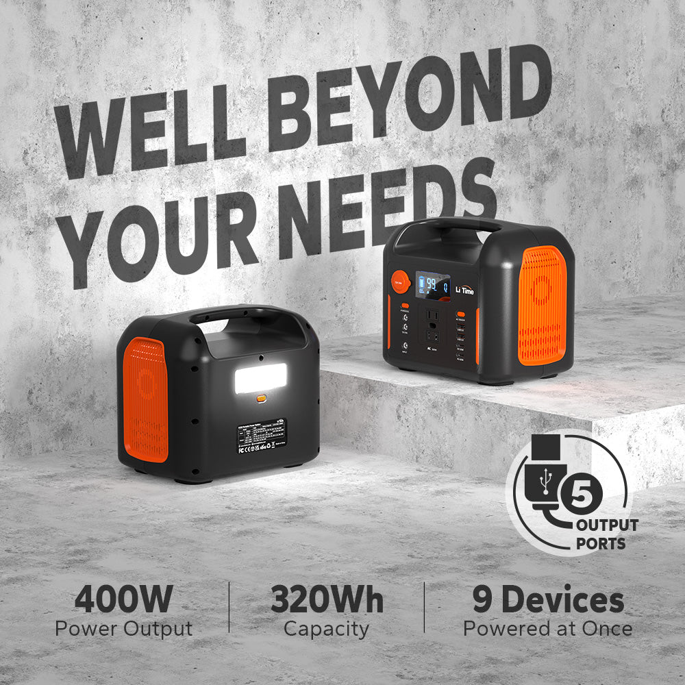 LiTime D320 Portable Power Station | 400W 320Wh