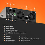 LiTime 3500W Solar Inverter Charger back panel with essential features