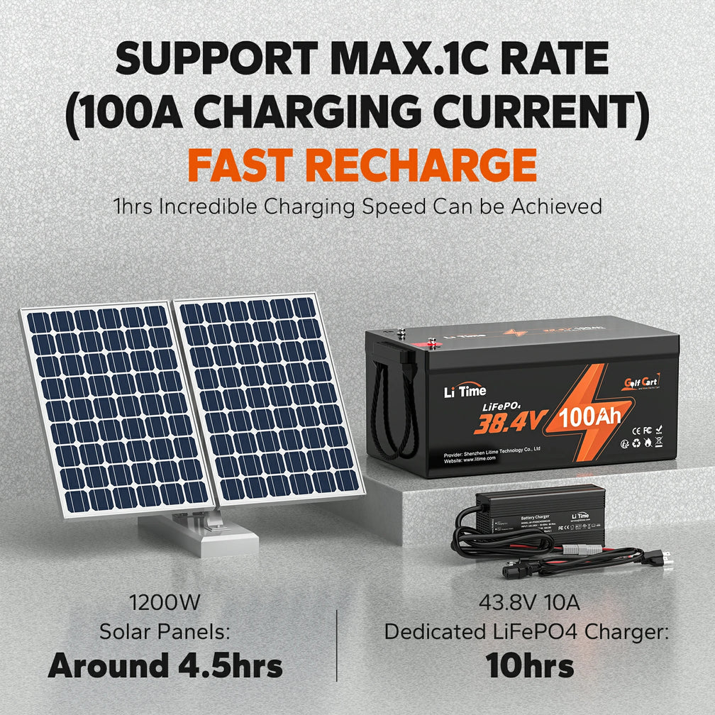 faster charging benefit of litime 36v 100ah lithium golf cart battery