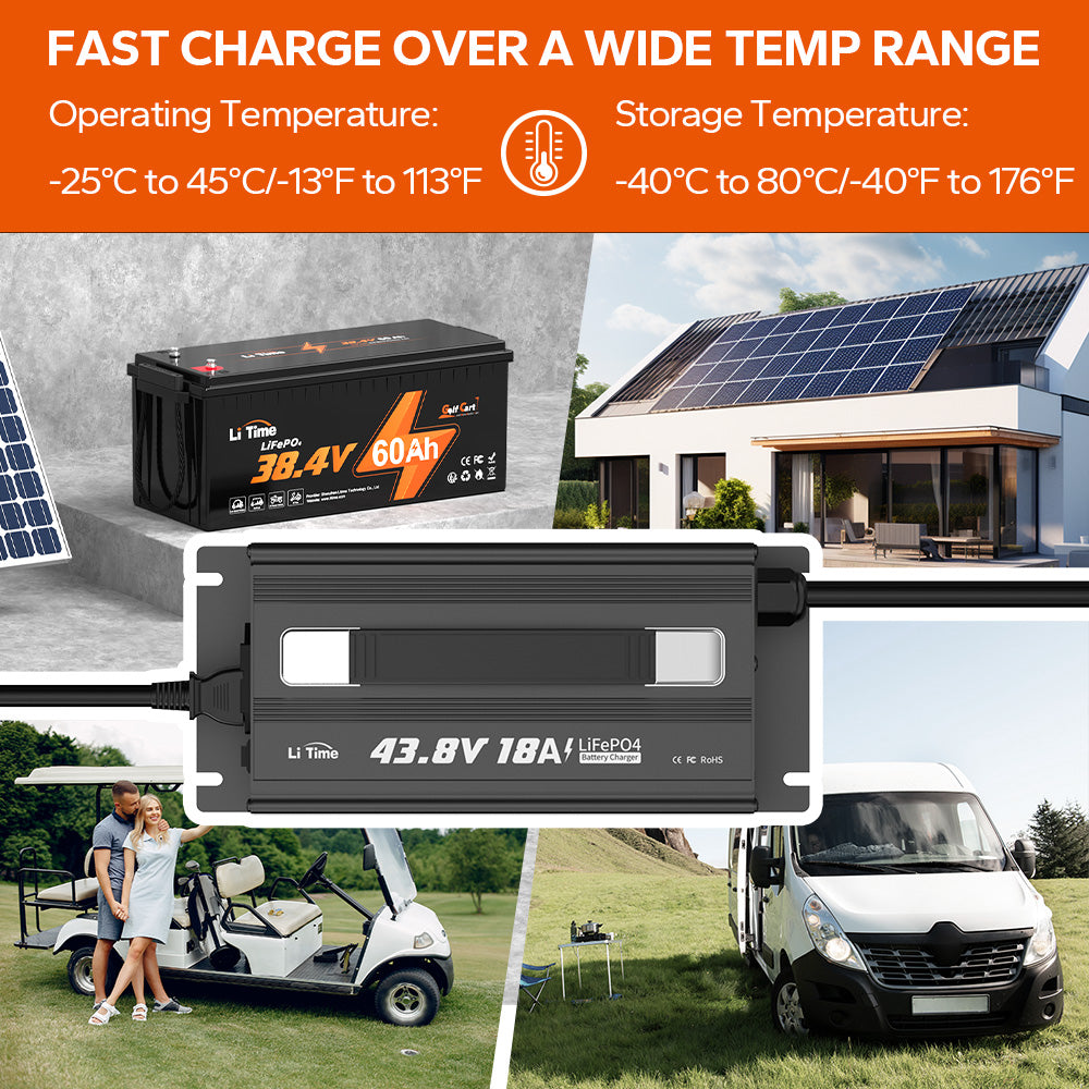 charging temperature range guide and applications of litime 36v 18a lifepo4 battery charger