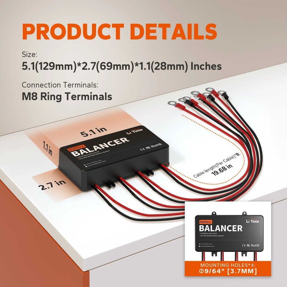 detailes information dimensions,sizes of litime battery balancer