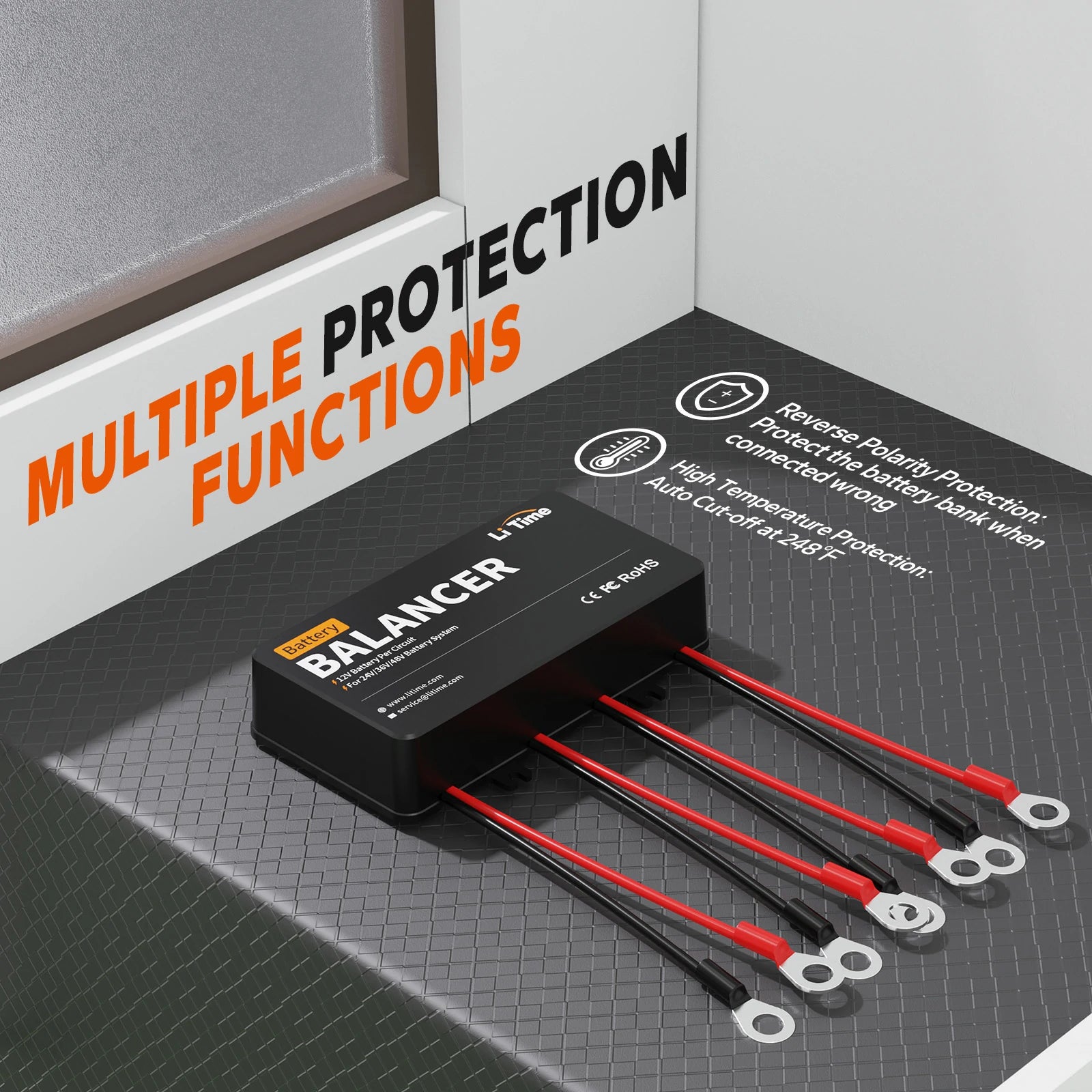 litime battery balancer with multiple protection functions