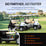 A promotional graphic for a lightweight battery designed as a drop-in replacement for lead-acid batteries in golf carts