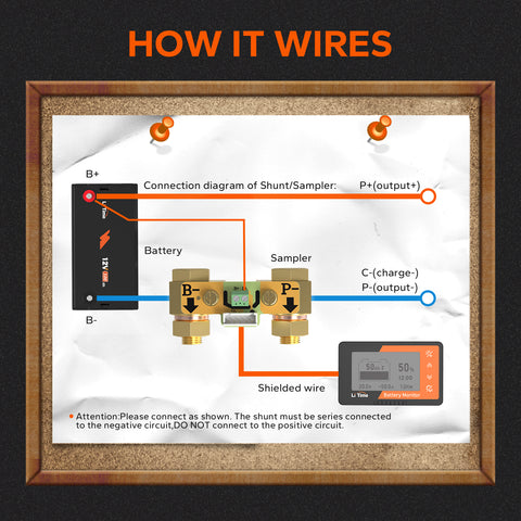 how to wire litime battery monitor with shunt