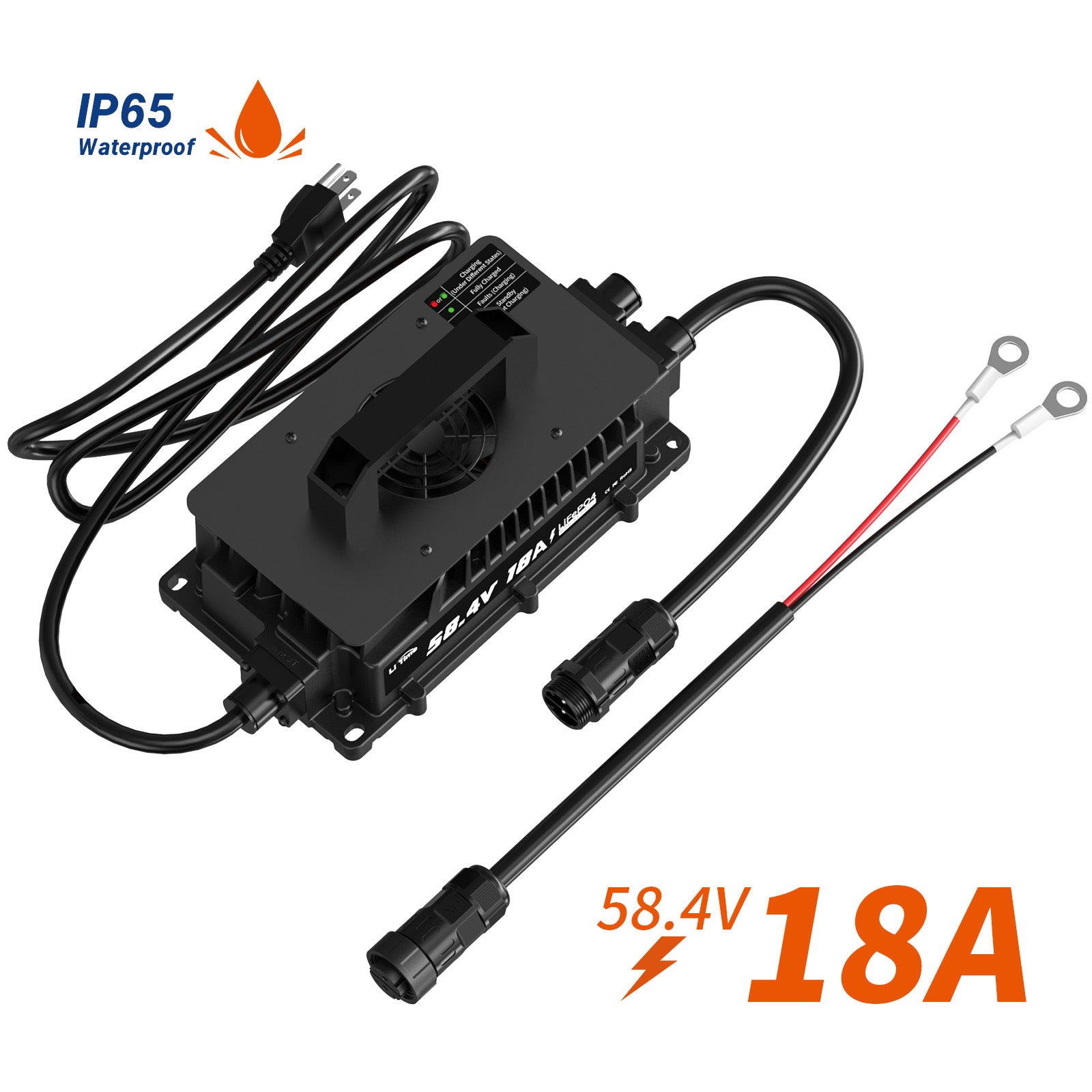 surface of litime 48 volt 18a lithium battery charger for golf cart battery