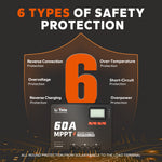 safety protection information of litime 60a mppt charge controller