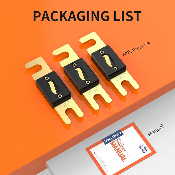 LiTime ANL FUSE 250A 32V 3 PCS