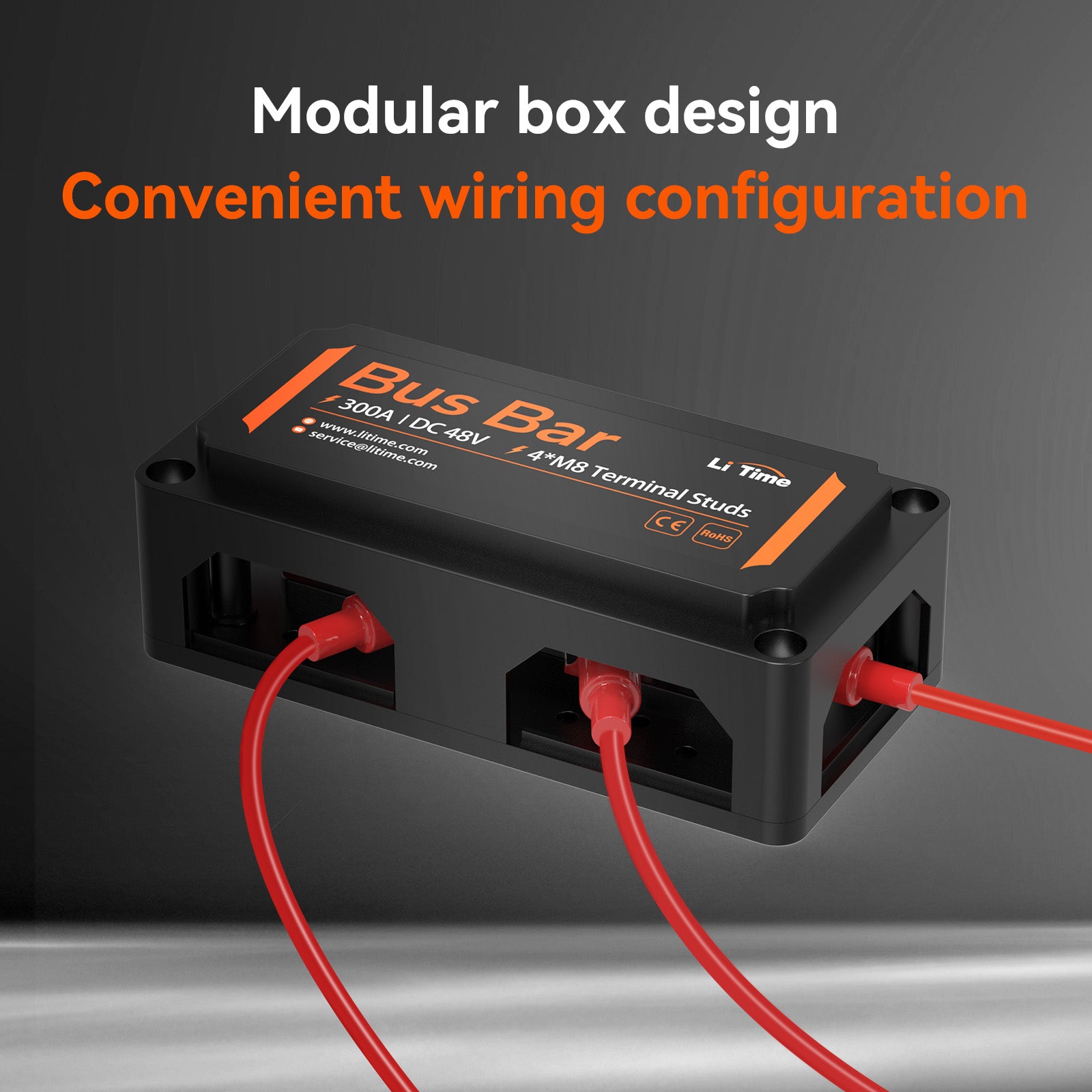 modular box design of litime battery bus bar for convenient wiring configuaration
