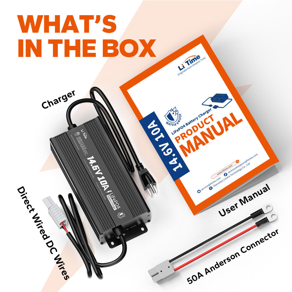 litime 12v lithium battery charger package