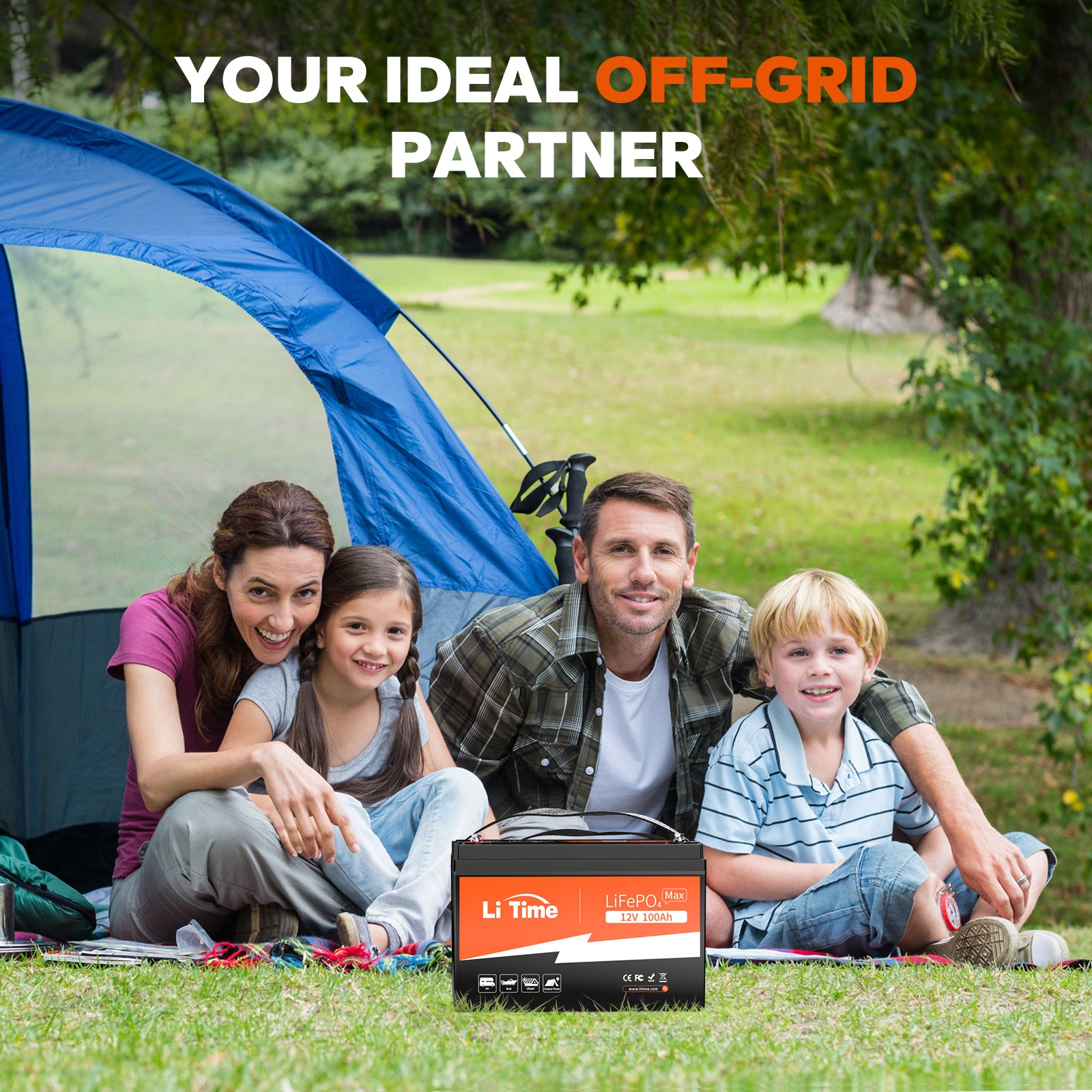 off grid with litime 12v 100ah max lithium battery